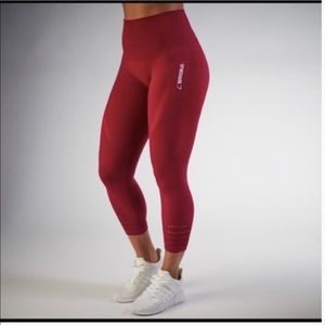 Gymshark seamless beet red crop leggings